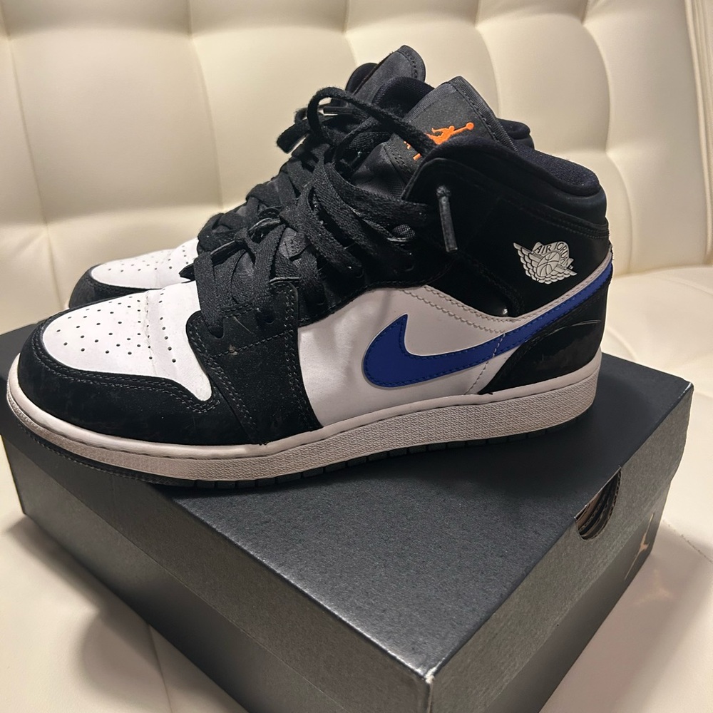 Air Jordan 1 Mid GS Black Racer Blue
